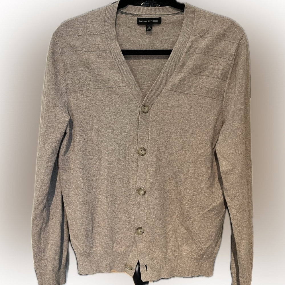 Banana Republic Oatmeal Cardigan with Ribbing